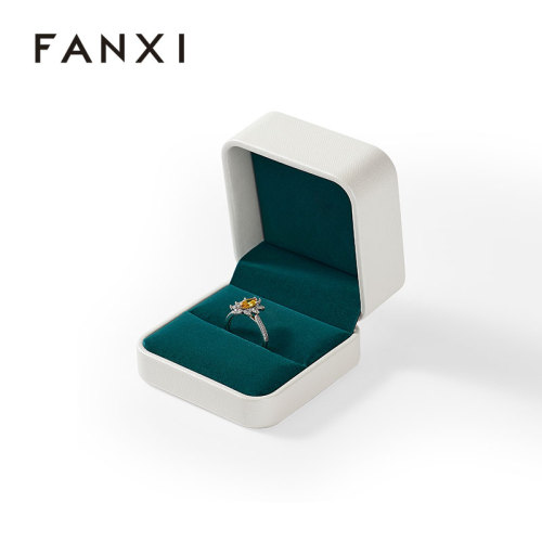 FANXI Custom Green leather Ring Box