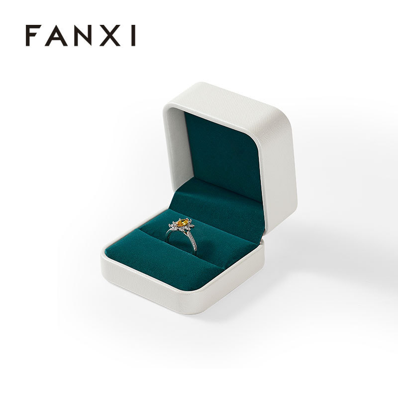 FANXI Custom Green leather Ring Box