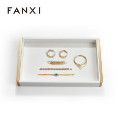 FANXI Luxury white Metal leather Jewelry plate