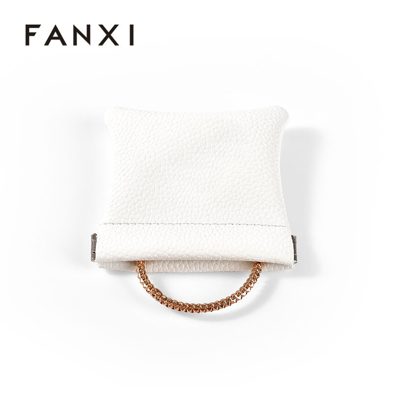 FANXI Custom white Leather Jewelry bags