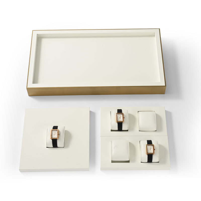 FANXI Custom Beige Metal leather Watch display props