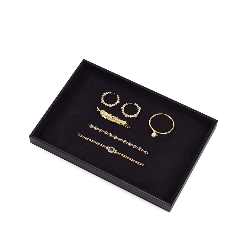 FANXI Luxury Black Metal leather Jewelry plate