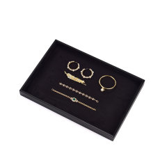 FANXI Luxury Black Metal leather Jewelry plate
