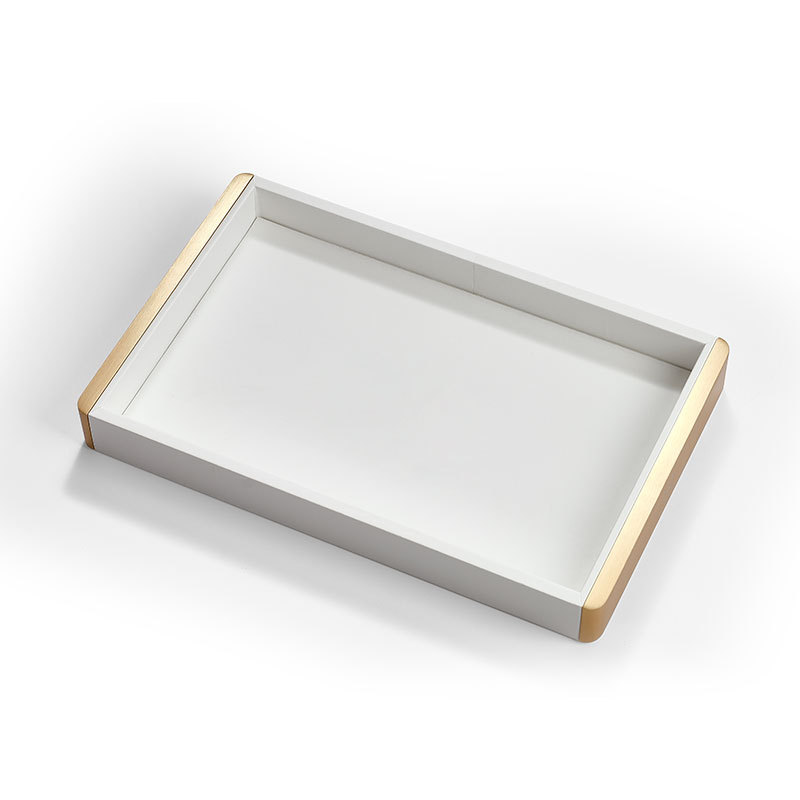 FANXI Luxury white Metal leather Jewelry plate