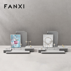 FANXI Factory Grey Microfiber metal Jewelry display set