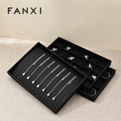 FANXI New arrival Black Silk Jewelry display tray