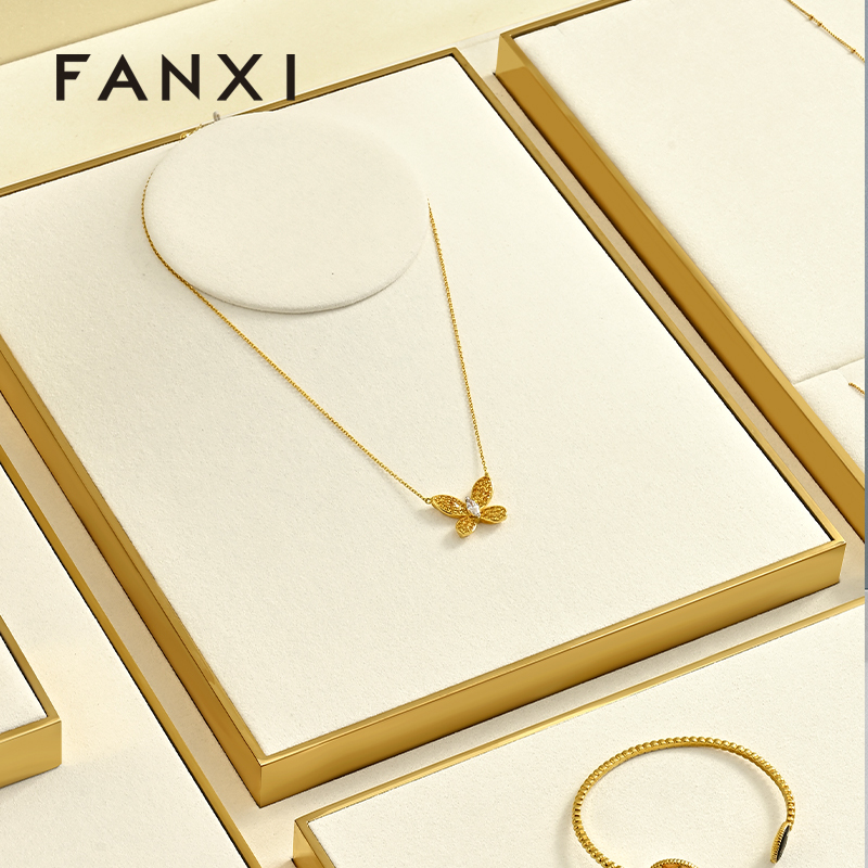 FANXI High quality off white metal Jewelry display set