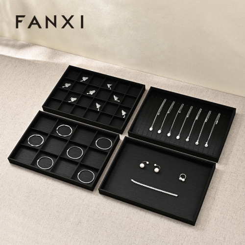 FANXI New arrival Black Silk Jewelry display tray