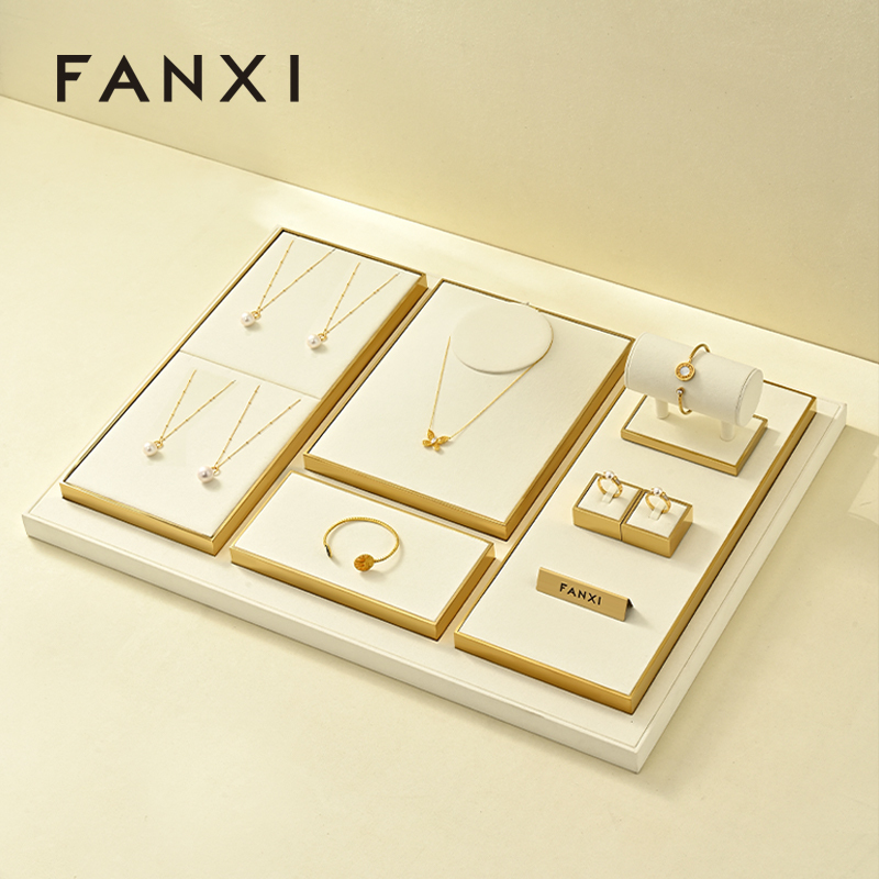 FANXI High quality off white metal Jewelry display set