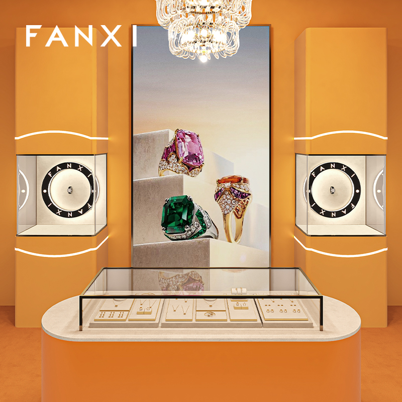 FANXI High quality off white metal Jewelry display set