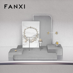 FANXI Factory Grey Microfiber metal Jewelry display set