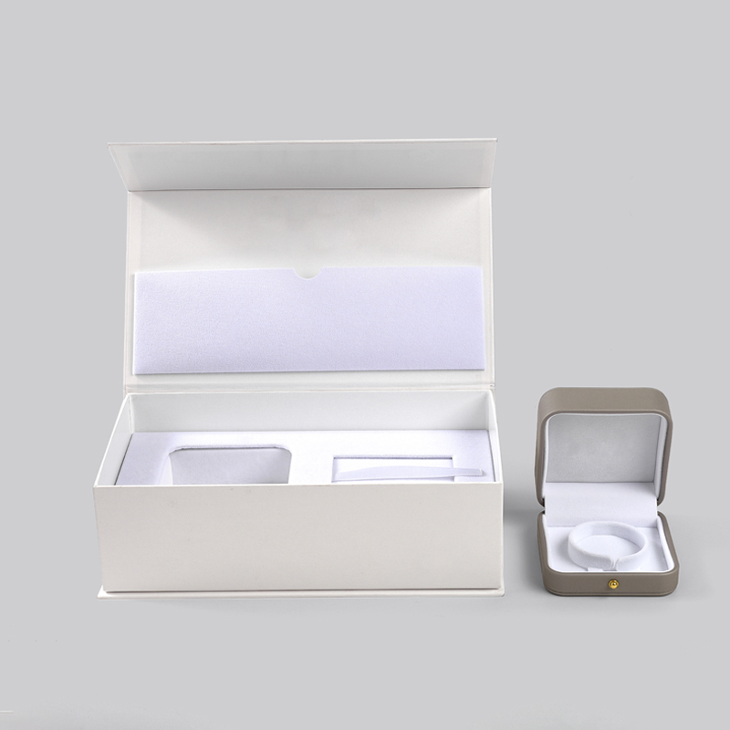 FANXI Custom Beige Velvet paper Jewelry box