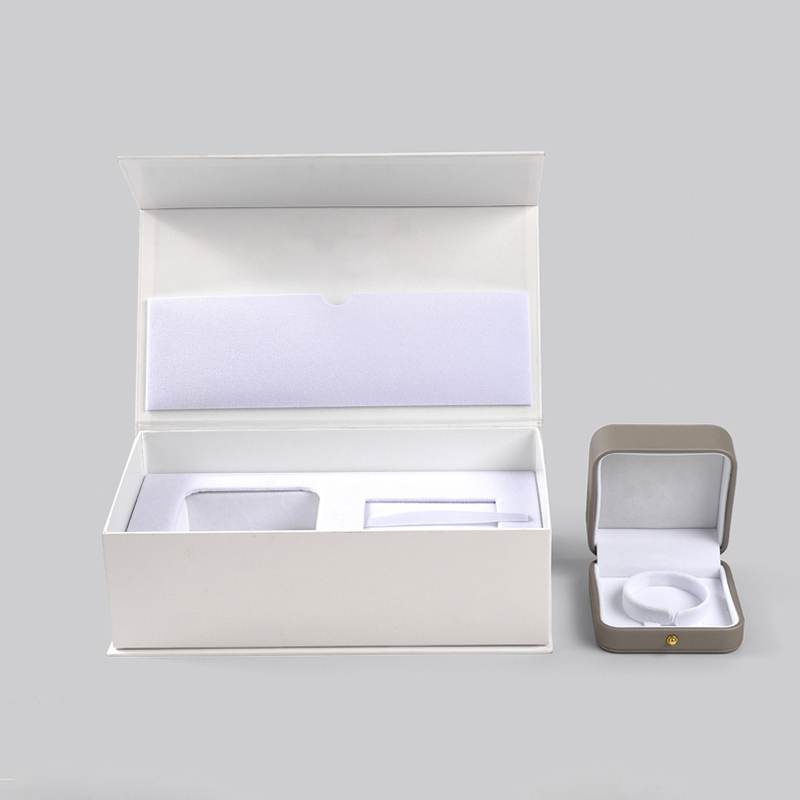 FANXI Custom Beige Velvet paper Jewelry box
