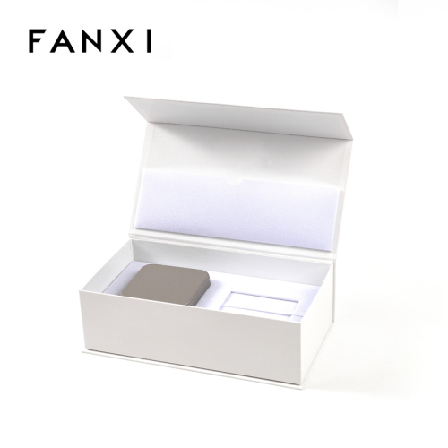 FANXI Custom Beige Velvet paper Jewelry box