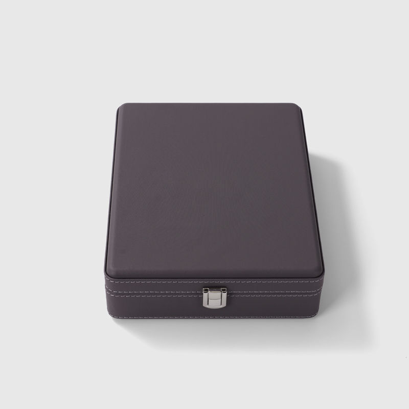 FANXI Luxury leather microfiber Gray Jewelry box