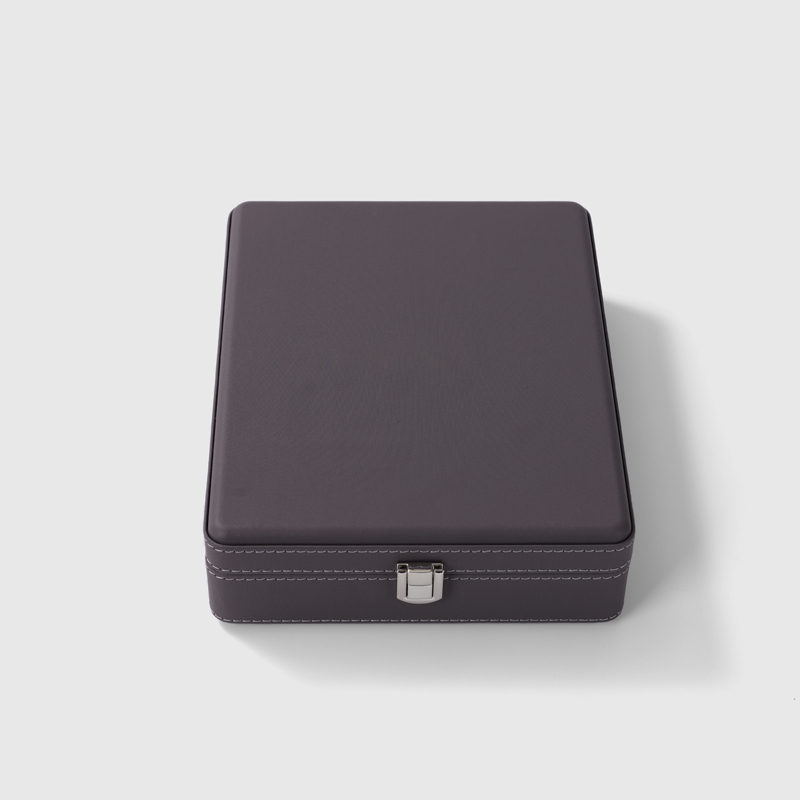 FANXI Luxury leather microfiber Gray Jewelry box