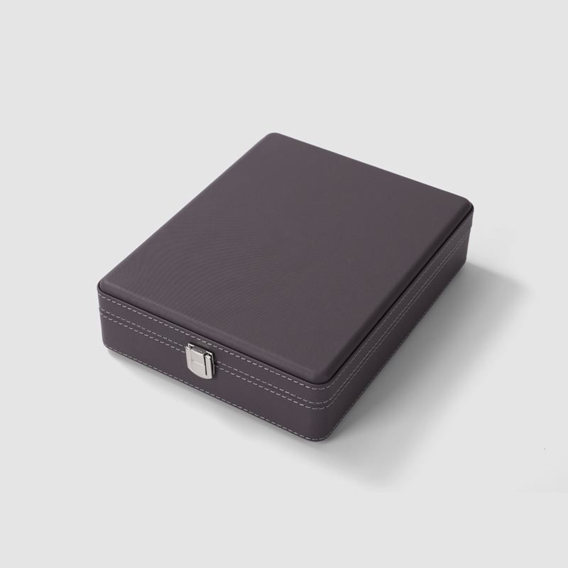 FANXI Luxury leather microfiber Gray Jewelry box