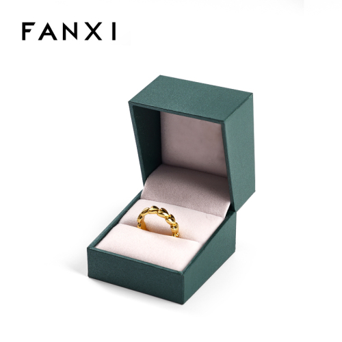 FANXI Hot sale Green Velvet and Paper Jewelry box
