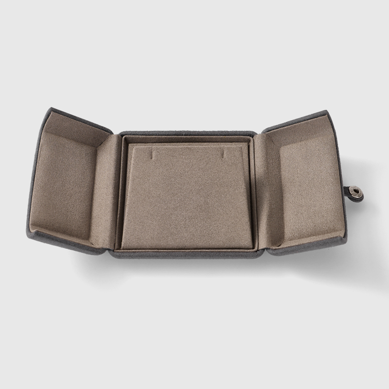 FANXI Fashion Microfiber Grayish brown Jewelry box