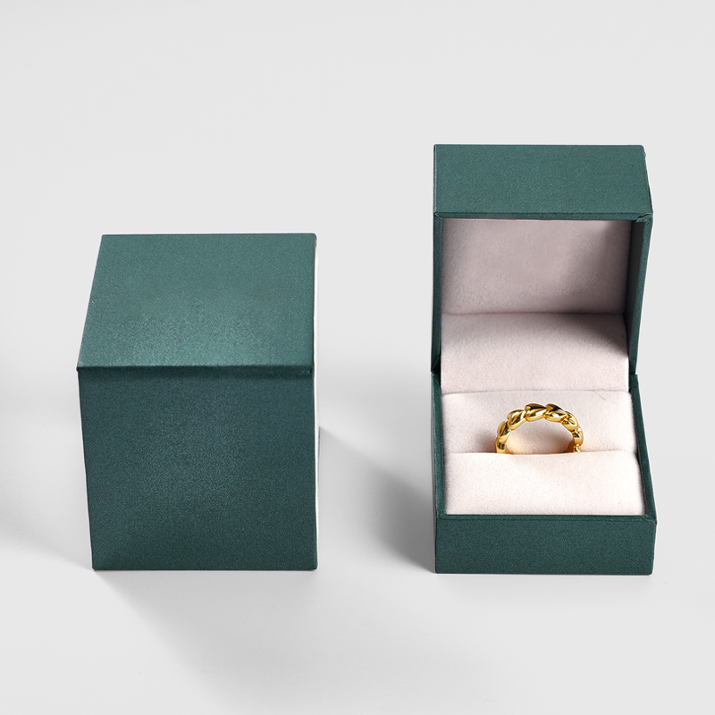 FANXI Hot sale Green Velvet and Paper Jewelry box