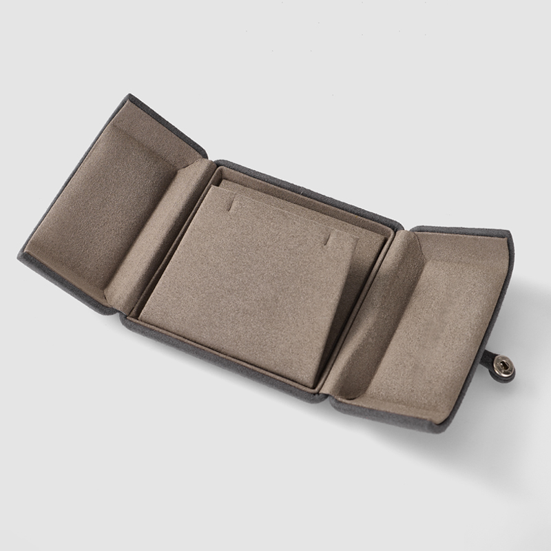 FANXI Fashion Microfiber Grayish brown Jewelry box