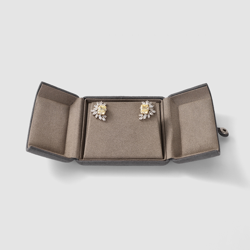 FANXI Fashion Microfiber Grayish brown Jewelry box