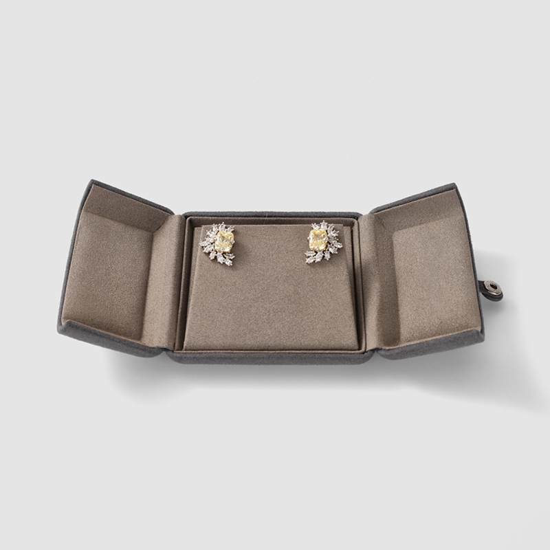 FANXI Fashion Microfiber Grayish brown Jewelry box