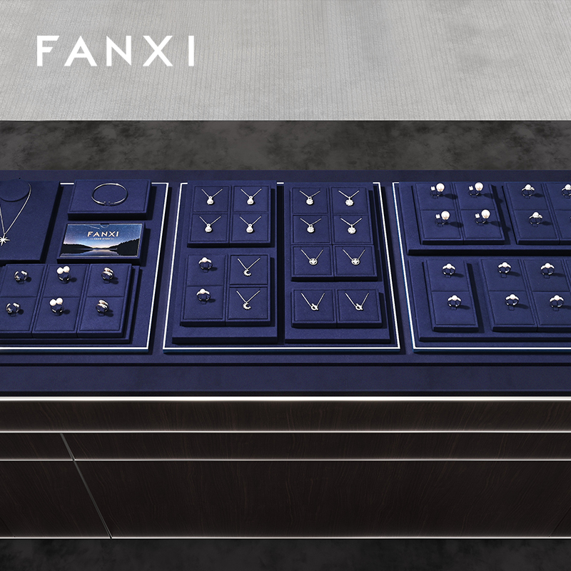 FANXI New arrival Blue Metal Jewelry combination set