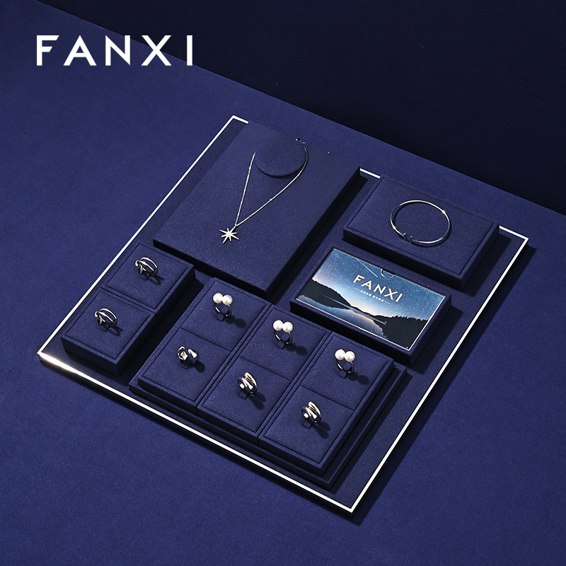 FANXI New arrival Blue Metal Jewelry combination set