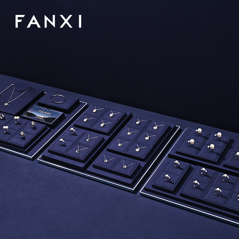 FANXI New arrival Blue Metal Jewelry combination set