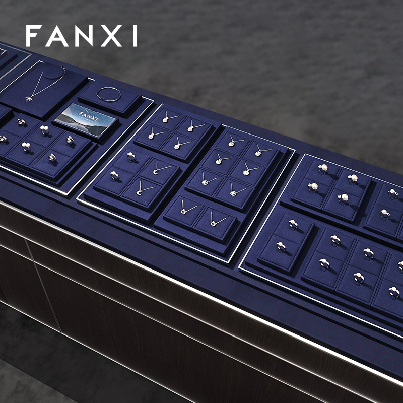 FANXI New arrival Blue Metal Jewelry combination set