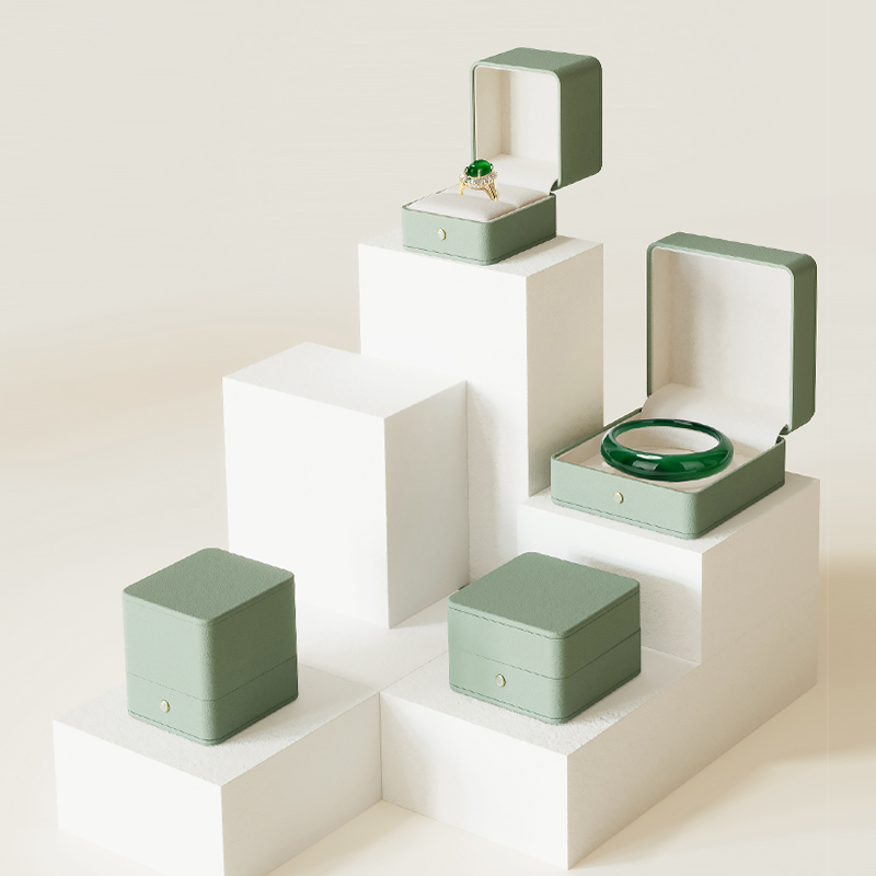 FANXI High end Green leather Velvet jewelry box