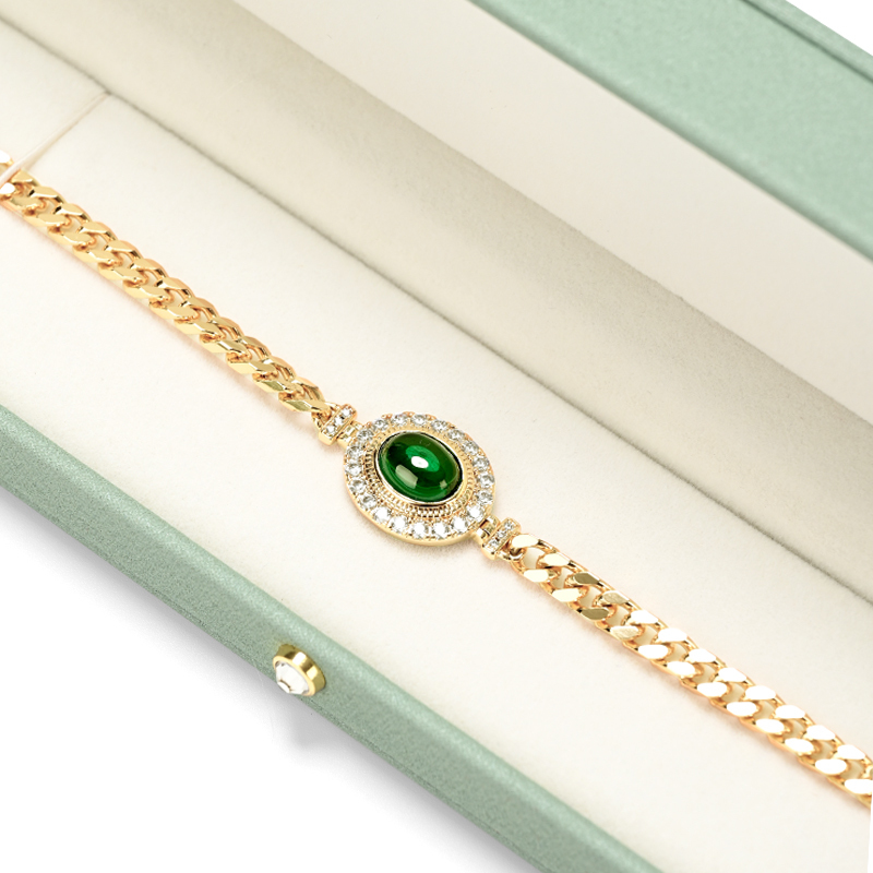 FANXI High end Green leather Velvet jewelry box