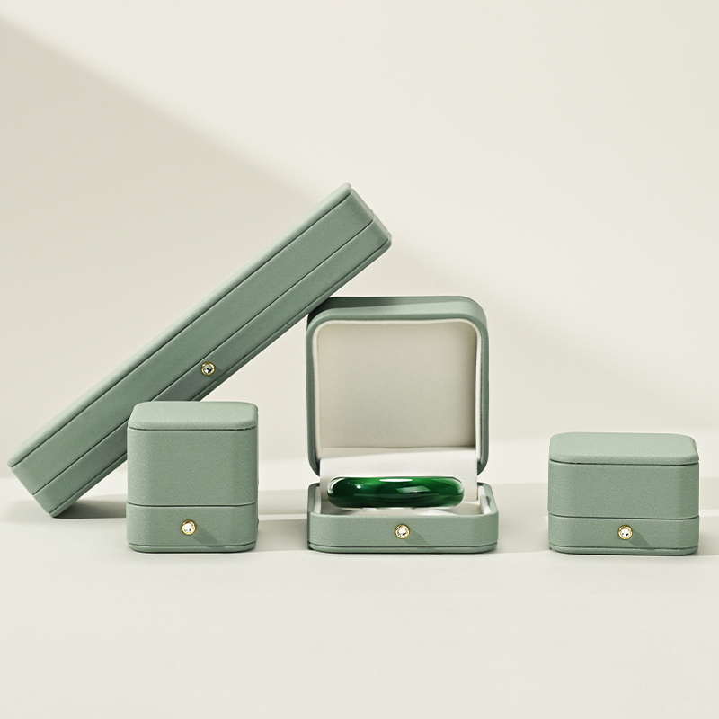 FANXI High end Green leather Velvet jewelry box