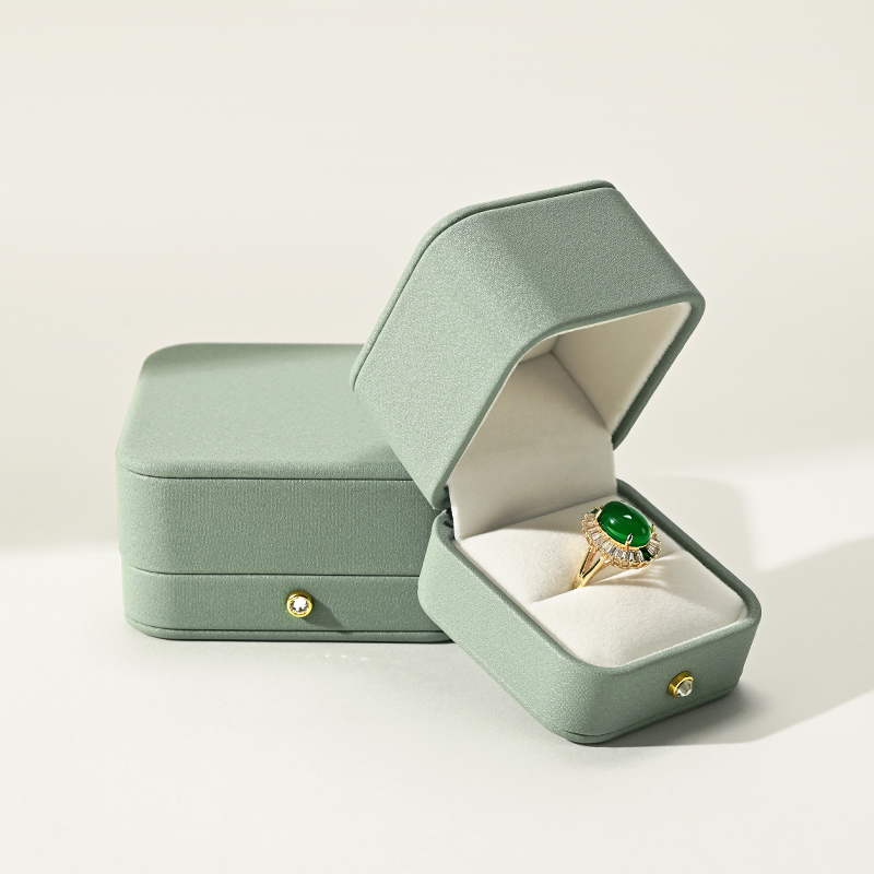 FANXI High end Green leather Velvet jewelry box