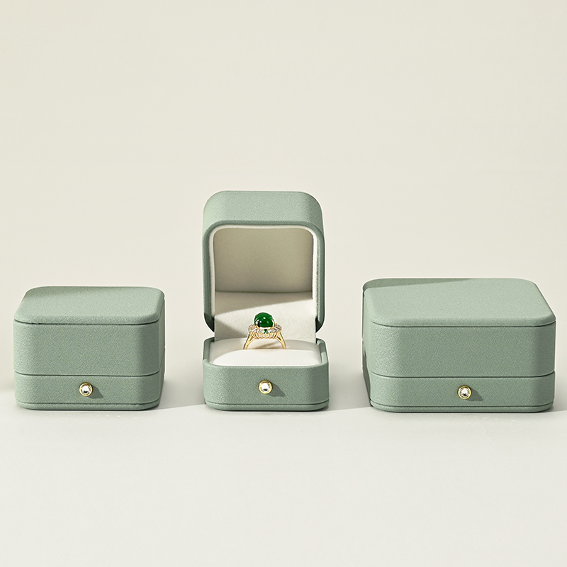 FANXI High end Green leather Velvet jewelry box