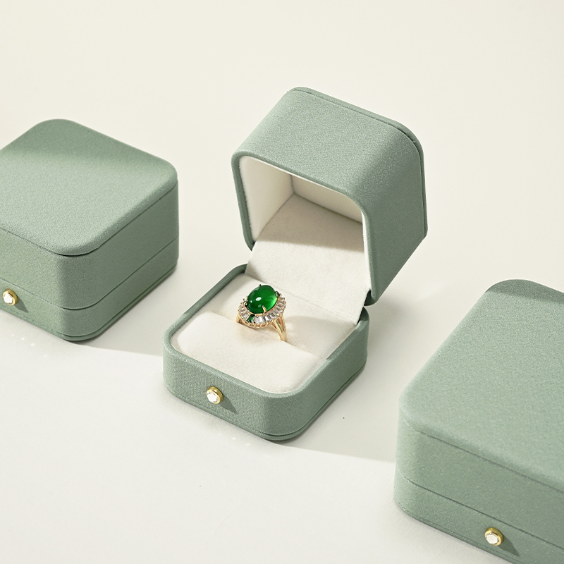 FANXI High end Green leather Velvet jewelry box