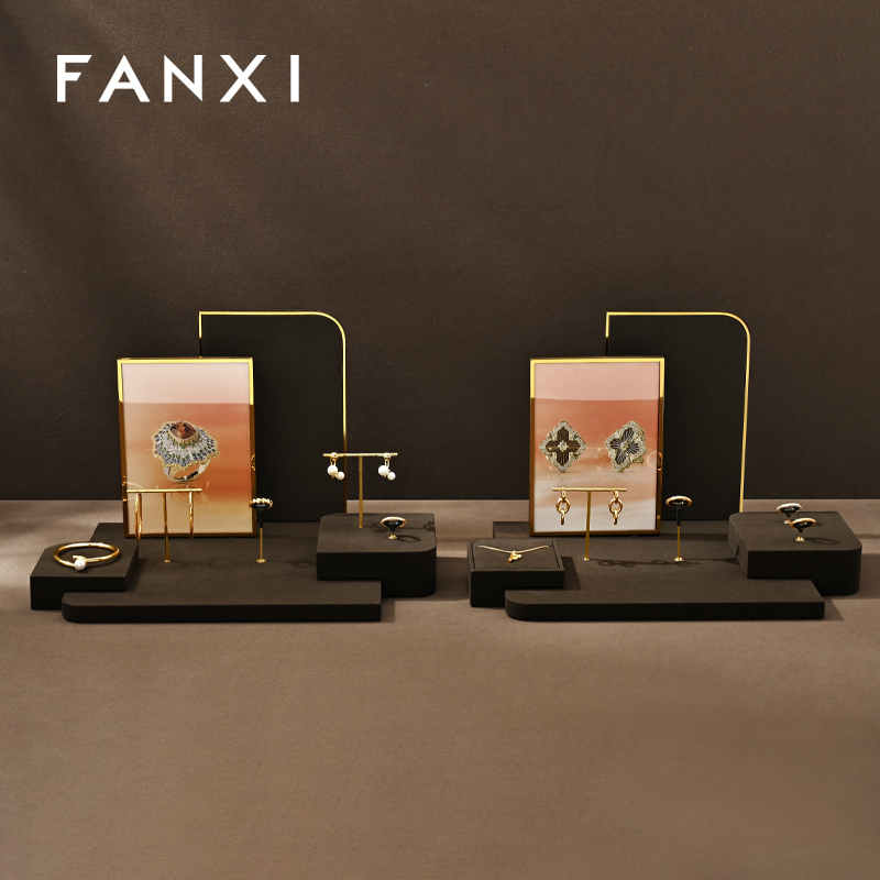 FANXI wholesale Coffee color Metal jewellery display