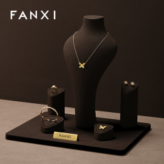 FANXI Wholesale Coffee Microfiber Jewelry display set