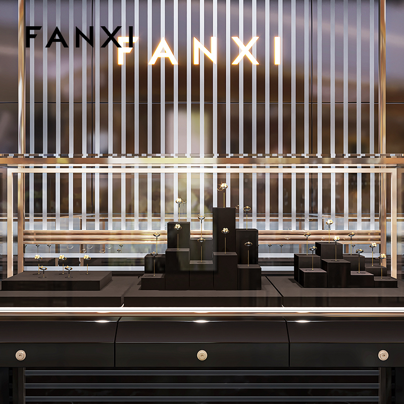 FANXI New arrival Microfiber and metal Jewelry display set series