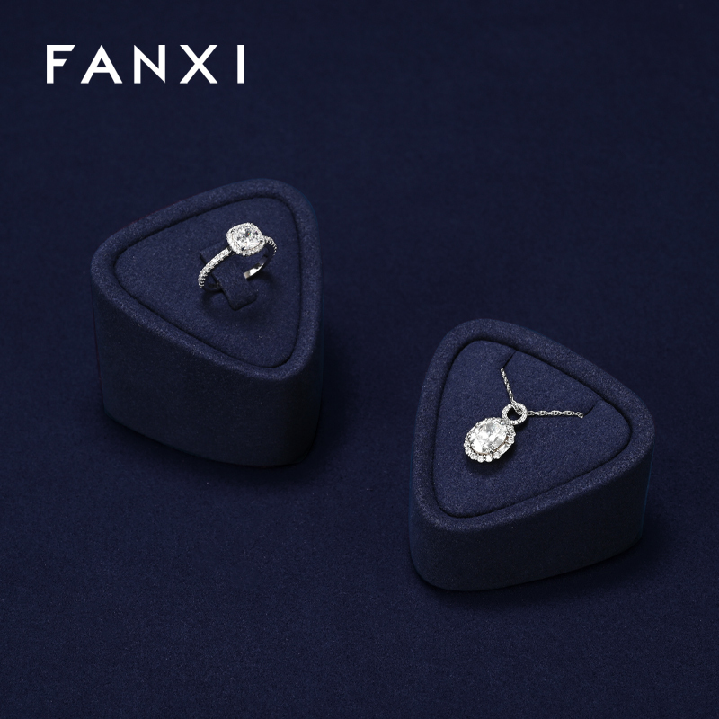 FANXI Hot sale Blue Microfiber Jewelry display set