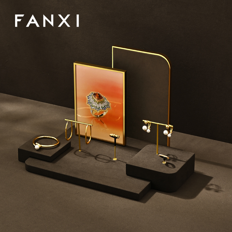 FANXI wholesale Coffee color Metal jewellery display