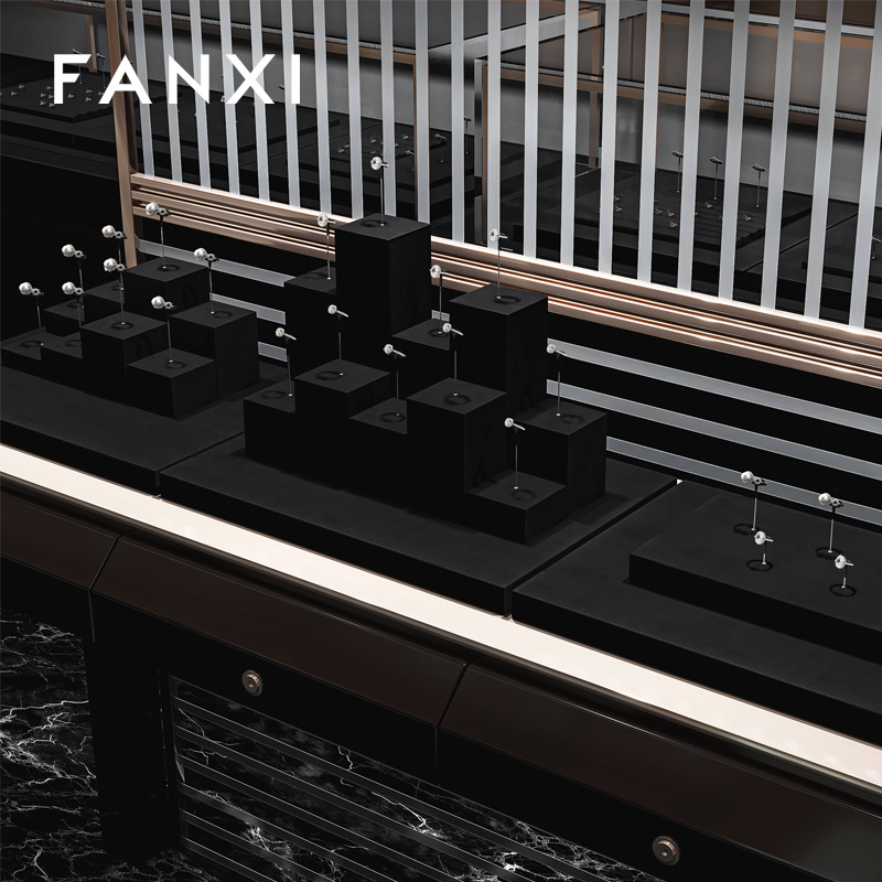 FANXI New arrival metal Black Microfiber jewelry display