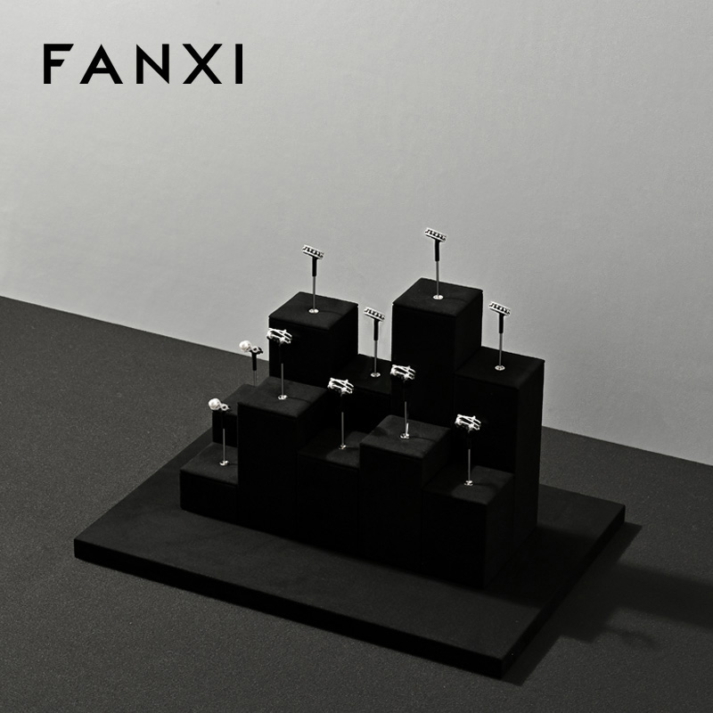 FANXI New arrival metal Black Microfiber jewelry display