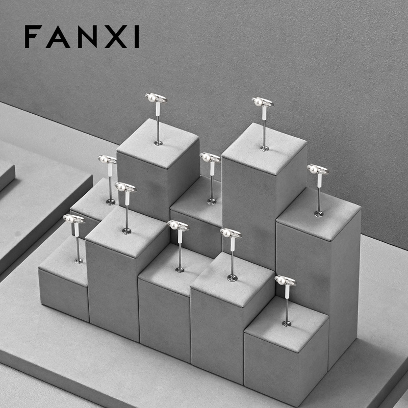 FANXI High end Gray Microfiber luxury jewellery display