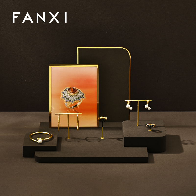 FANXI wholesale Coffee color Metal jewellery display