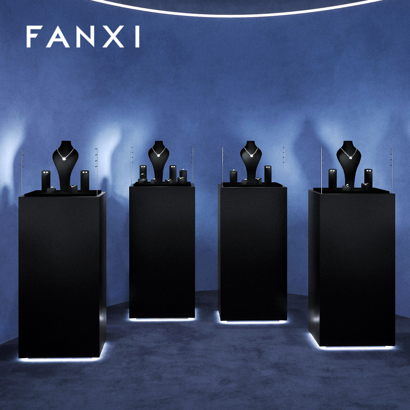 FANXI Fashion Black Microfiber Jewelry display set