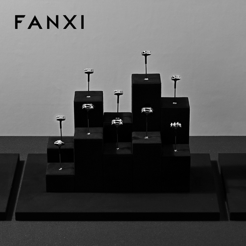 FANXI New arrival metal Black Microfiber jewelry display