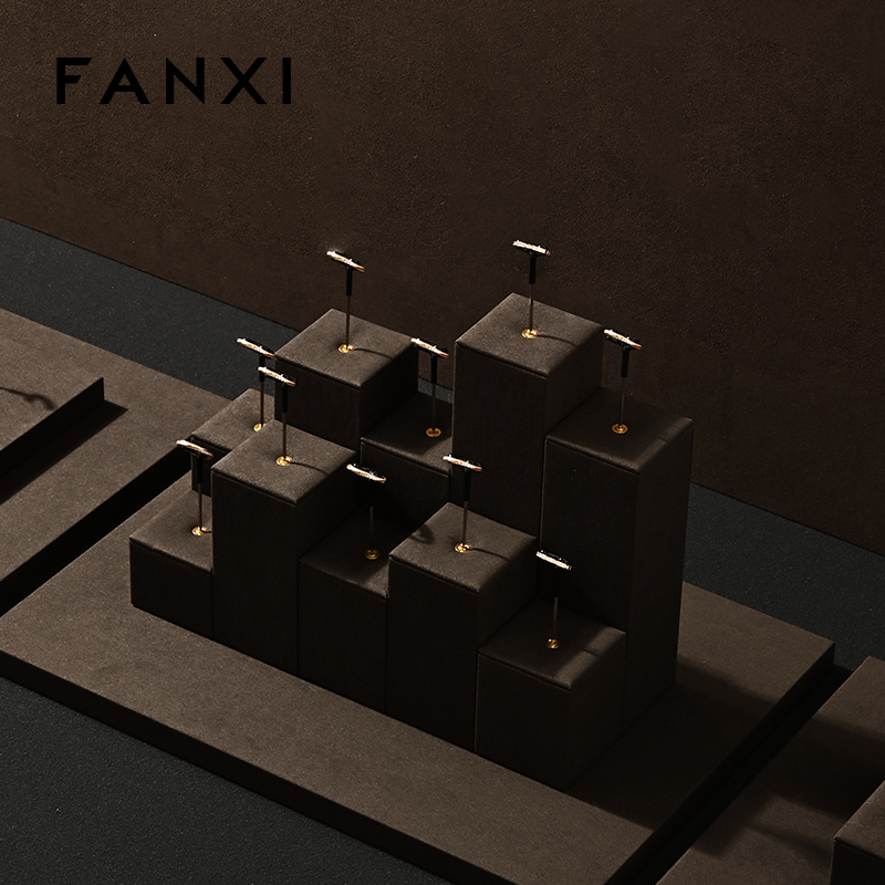 FANXI New arrival Microfiber and metal Jewelry display set series