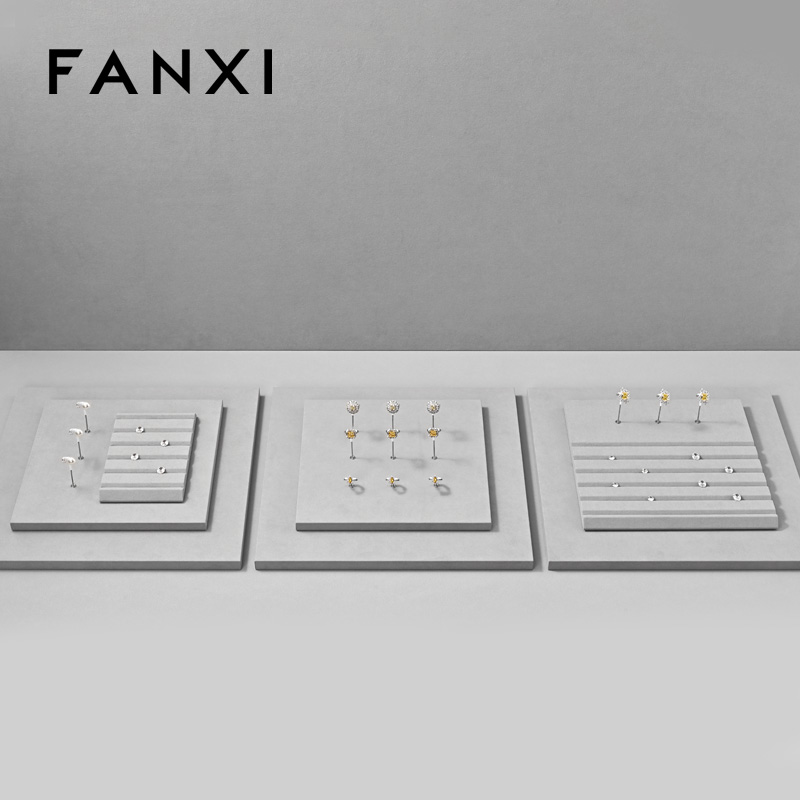 FANXI High end Gray Microfiber luxury jewellery display